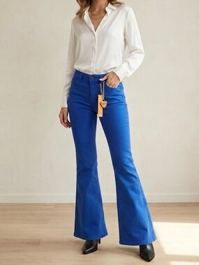 Dittos Royal Blue High-Rise Jeans with Chain Tag New with tags